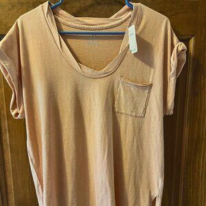 Aerie XS Short sleeve orange Henley shirt (NWT)
